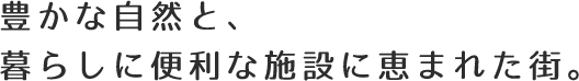 豊かな自然と暮らしに便利な施設に恵まれた街伊豆長岡